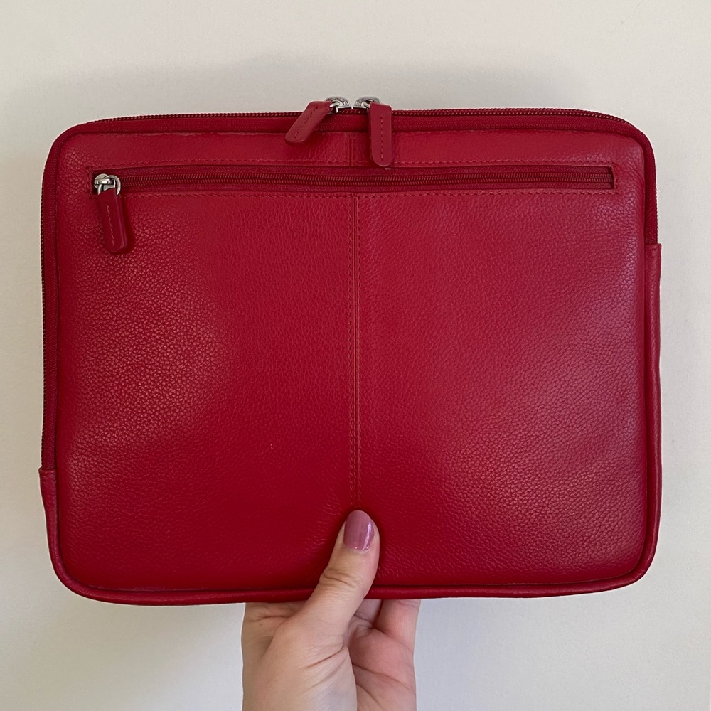 Red Leather Tablet Sleeve